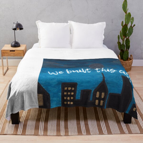 Item preview, We Built This City on Rock and Roll Skyline Mixed Media Painting Art designed and sold by holaitssher.