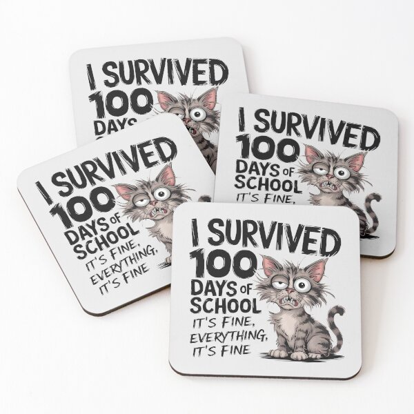 Item preview, I Survived 100 Days Of School It's Fine Everything Is Fine designed and sold by AniArtPL.