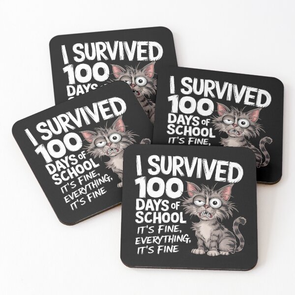 Item preview, I Survived 100 Days Of School It's Fine Everything Is Fine designed and sold by AniArtPL.