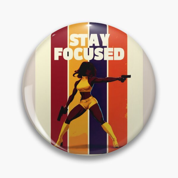 Item preview, Stay Focused Fearless Warrior In Yellow And Orange Stripes designed and sold by SplashTastic.