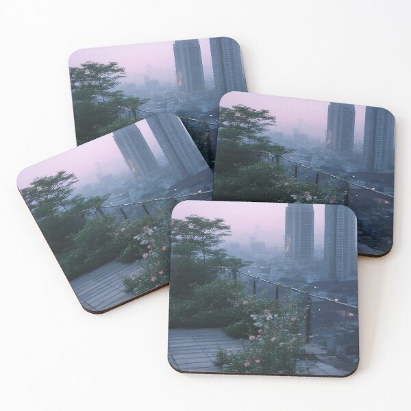 Item preview, Pink Dusk Blooms Over City Skyscrapers designed and sold by PanoramaPrints.
