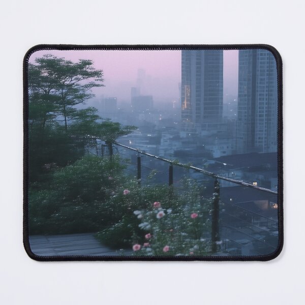 Item preview, Pink Dusk Blooms Over City Skyscrapers designed and sold by PanoramaPrints.