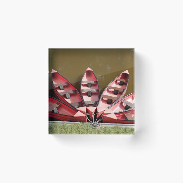 Item preview, Red canoes lying at a jetty, Germany designed and sold by Torsten  Krüger.
