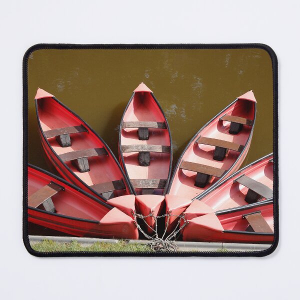 Item preview, Red canoes lying at a jetty, Germany designed and sold by Torsten Krüger.