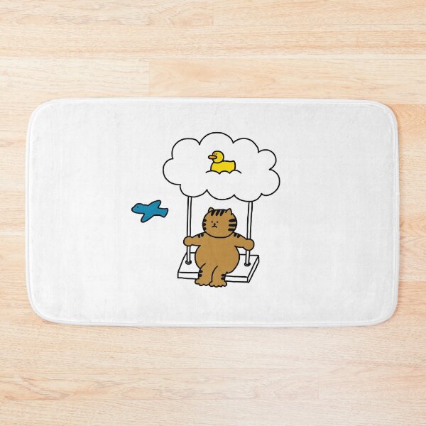 Item preview, a Cat on the swings and a Duck on the cloud designed and sold by superbaechoo.