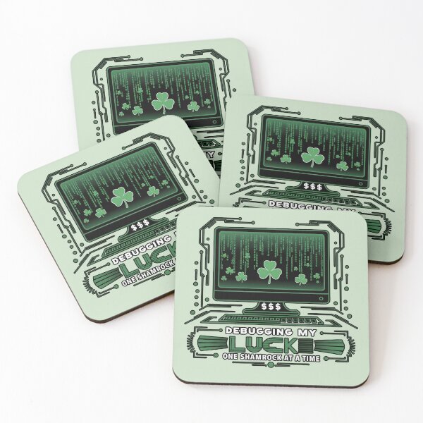 Item preview, St Patricks Day Debugging My Luck One Shamrock At A Time Funny  designed and sold by tamdevo1.