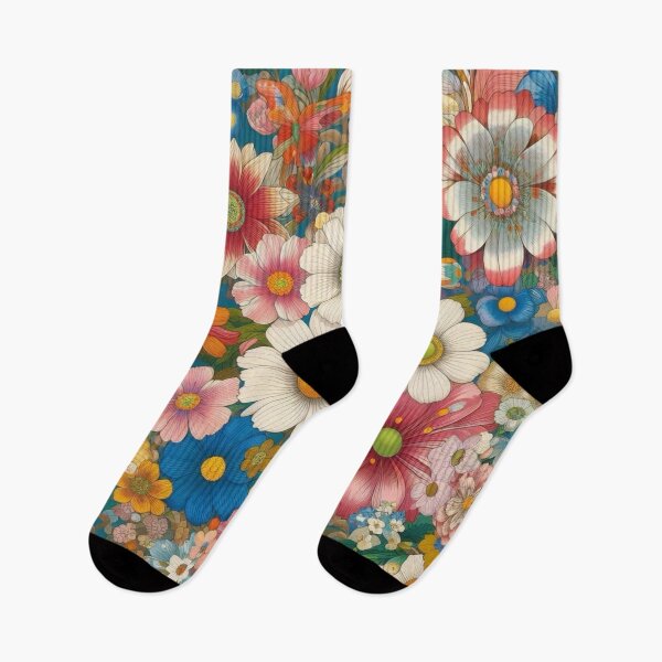 Item preview, Flowers, botanical, spring, floral pattern, cottagecore, Japanese pop art designed and sold by Sugar Wisdom .