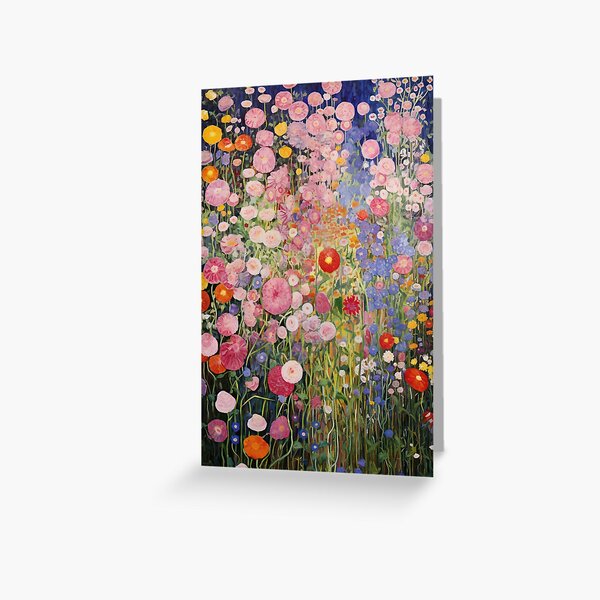 Item preview, Gustav Klimt Flowers Garden at Night designed and sold by MamboArt.