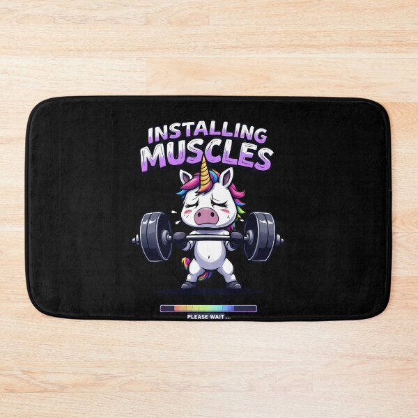 Item preview, Installing Muscles - Funny Gym Unicorn designed and sold by VinsendDraconi.
