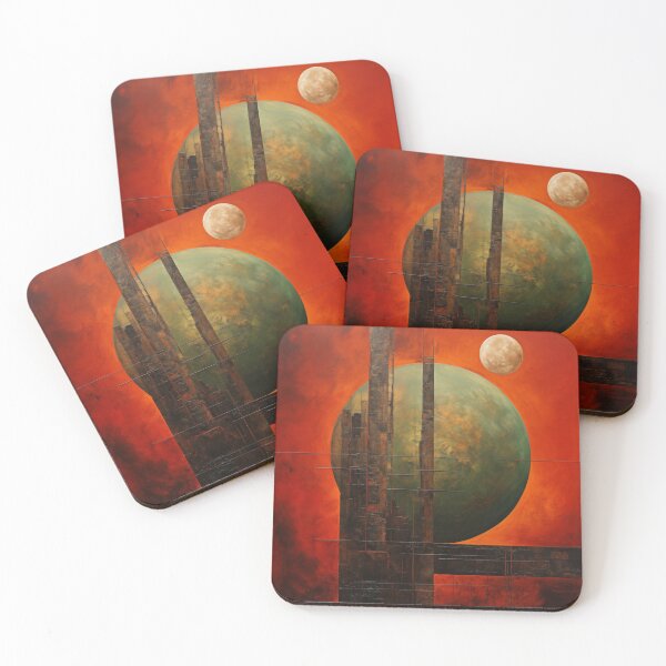 Item preview, Abstract space with planets. Contemporary art. designed and sold by GiriaGallery.