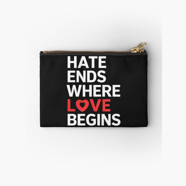 Item preview, Hate Ends Where Love Begins Anti-Hate Positive Message, Anti-Bullying, Anti-Mobbing designed and sold by Anniko Art Studio.