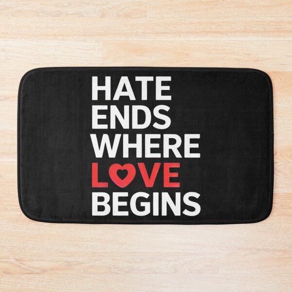 Item preview, Hate Ends Where Love Begins Anti-Hate Positive Message, Anti-Bullying, Anti-Mobbing designed and sold by Anniko Art Studio.