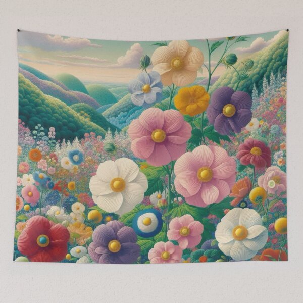 Item preview, Flowers, botanical, spring, floral pattern, cottagecore, japanese pop art designed and sold by Sugar Wisdom .