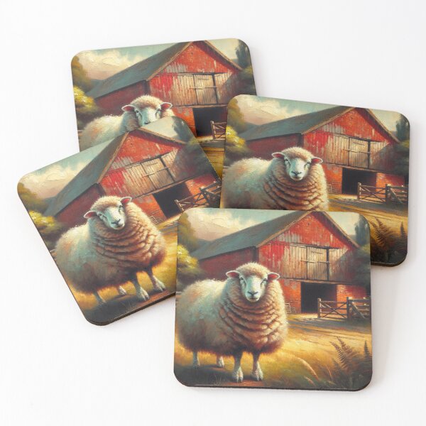 Item preview, "Pastoral Serenity: The Sheep and the Barn" designed and sold by mustardseed-410.