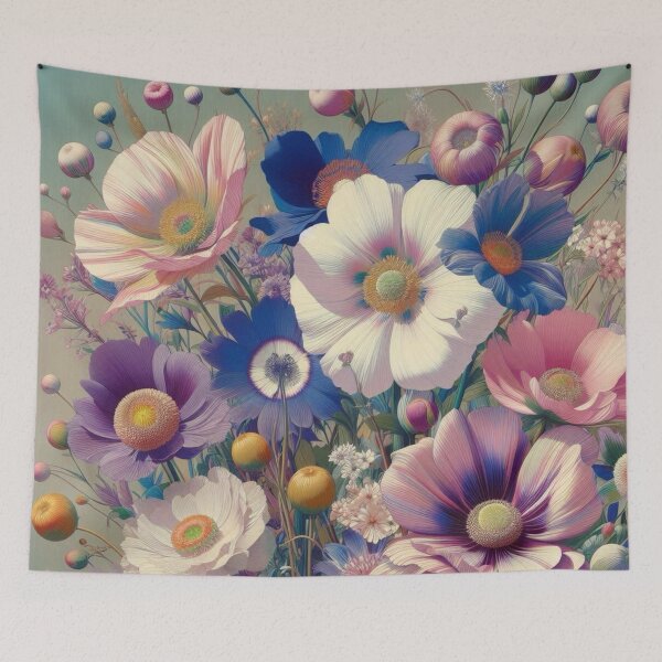 Item preview, Flowers, botanical, spring, floral pattern, cottagecore, japanese pop art designed and sold by Sugar Wisdom .