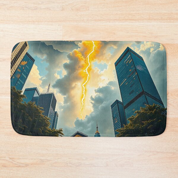 Item preview, Stormlit Dusk Over Golden Towers designed and sold by PanoramaPrints.
