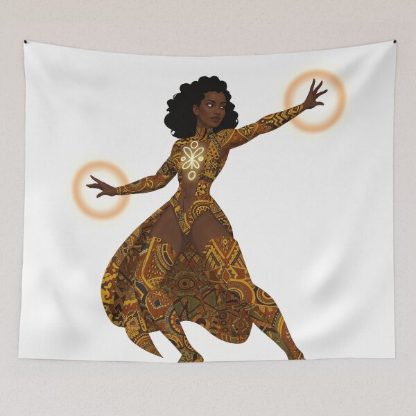 Item preview, Afro-Futuristic Superheroine | Dynamic African Warrior Art designed and sold by Collision19.