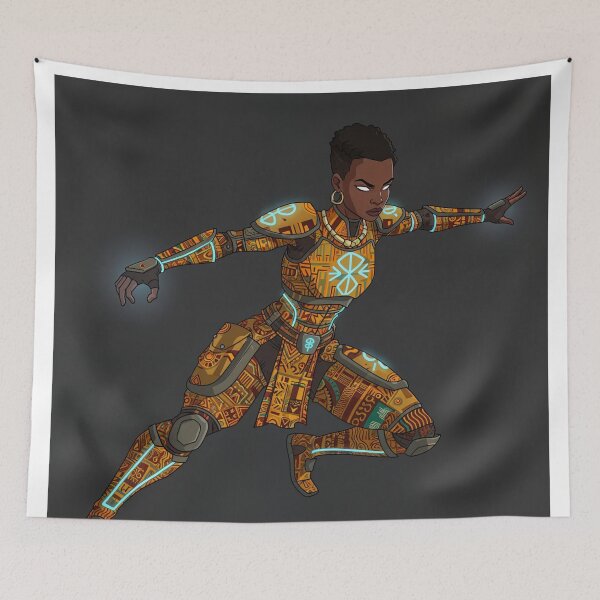 Item preview, Afro-Futuristic Superheroine | Dynamic African Warrior Art designed and sold by Collision19.