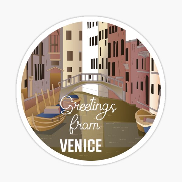 Vista previa del artículo con la obra «Cartel de saludos desde Venecia», diseñado y vendido por karyalangit.