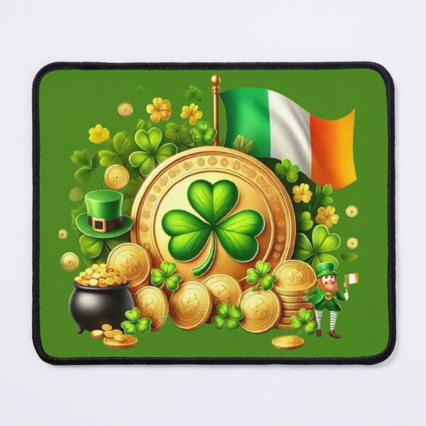 Item preview, St. Patrick's Day Shamrock and Gold Coins designed and sold by PawtopiaDesigns.