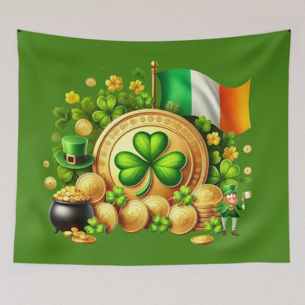 Item preview, St. Patrick's Day Shamrock and Gold Coins designed and sold by PawtopiaDesigns.