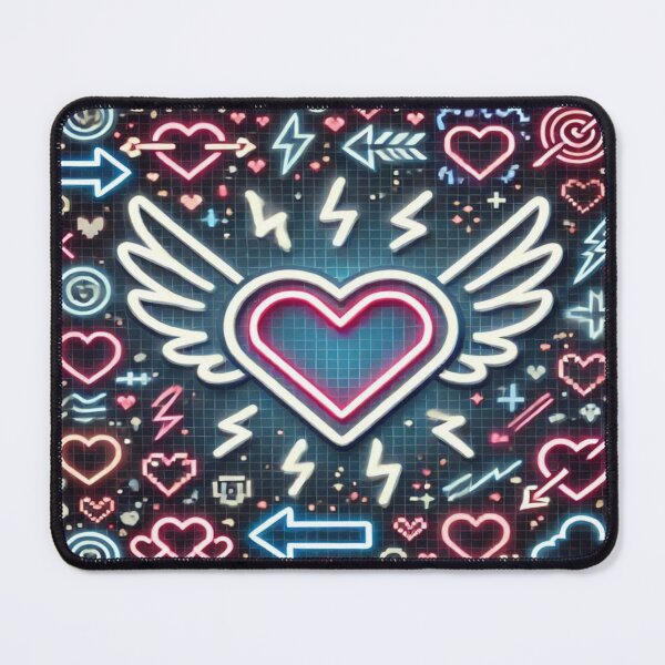 Item preview, Neon Heart with Wings Falcon-Frequency Drop-Amalgamation Reloaded designed and sold by Imaginarium of Chaos falcon88 .