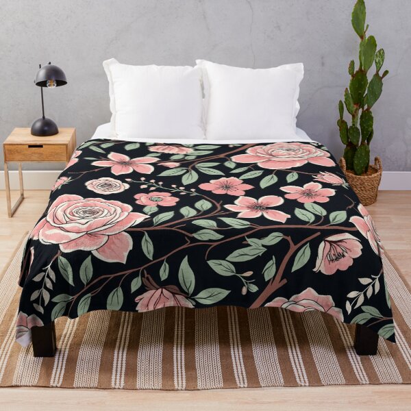 Item preview, Roses flowers on branches. Millefleurs trendy floral design designed and sold by Giuseppe Cammino.