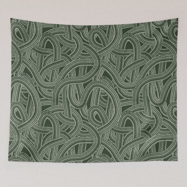 Item preview, Tangeld brush modern style print strokes Green tones designed and sold by trefail.