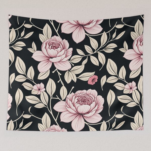Item preview, Roses flowers on branches. Millefleurs trendy floral design designed and sold by Giuseppe Cammino.
