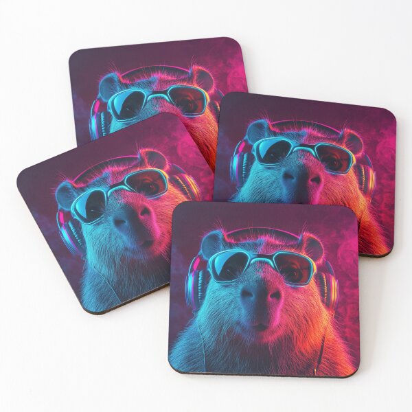 Item preview, Neon Capybara DJ – Cool Cyberpunk Music Vibes designed and sold by artandroam.