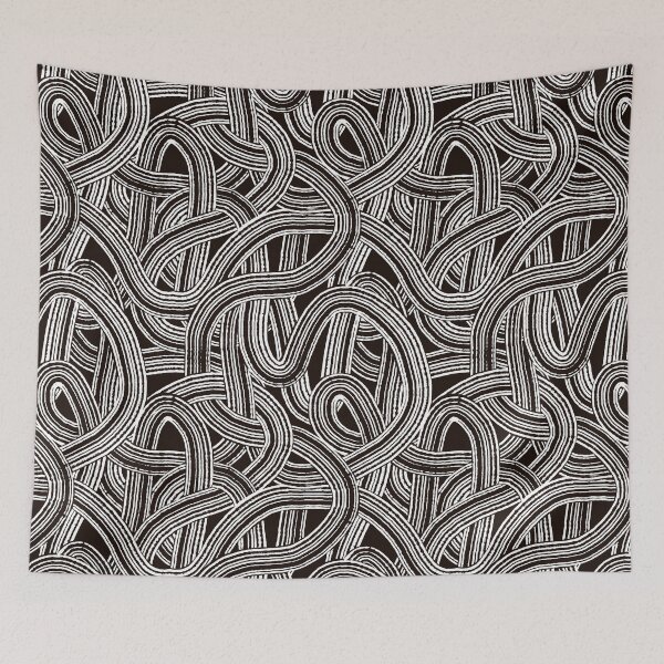 Item preview, Tangeld brush strokes modern style print White and black tones designed and sold by trefail.
