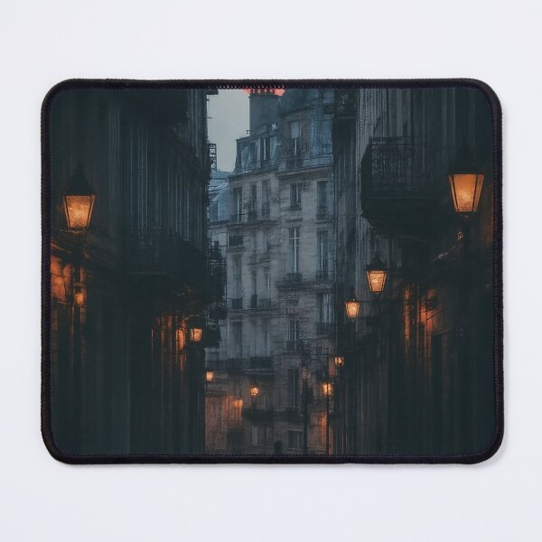 Item preview, Red Moonlit Shadows In Paris' Forgotten Alleys designed and sold by PanoramaPrints.
