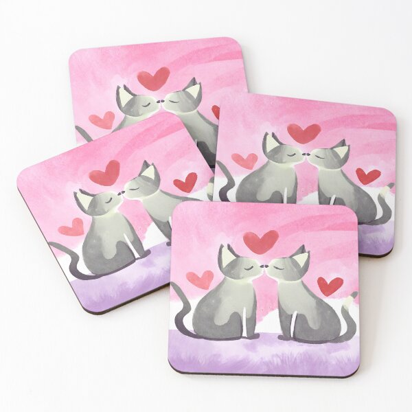Item preview, Picture of two cats kissing each other lovingly,Purrfect Match designed and sold by 9blueart.