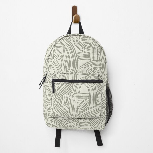 Item preview, Tangeld brush strokes modern style print Sage green and cream white tones designed and sold by trefail.