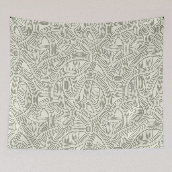 Item preview, Tangeld brush strokes modern style print Sage green and cream white tones designed and sold by trefail.