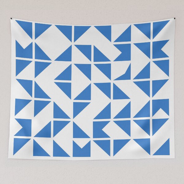 Item preview, Abstract Blue Triangle Geometric Pattern designed and sold by Studio of Shapes and Spectrum.