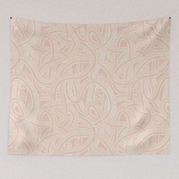 Item preview, Tangeld brush strokes modern style print Cream white and pastel pink tones designed and sold by trefail.