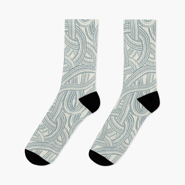 Item preview, Tangeld brush strokes modern style print Blue and cream white tones designed and sold by trefail.