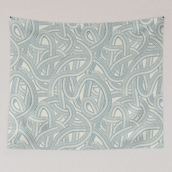 Item preview, Tangeld brush strokes modern style print Blue and cream white tones designed and sold by trefail.