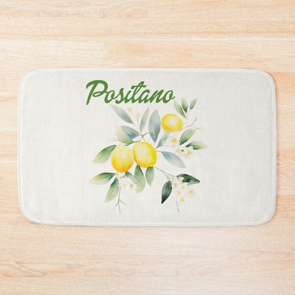 Item preview, Positano with Watercolor lemons lemon tree flowers and leaves  designed and sold by EmeraldeaArt.