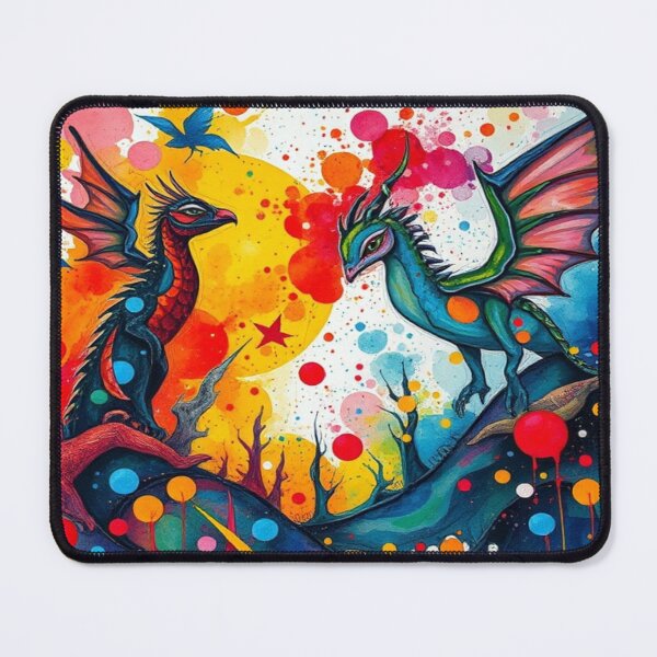 Item preview, "Fabulous Dragons in Vibrant Colors: An Abstract Expressionism Masterpiece in Watercolor." designed and sold by FotoworldEdel.