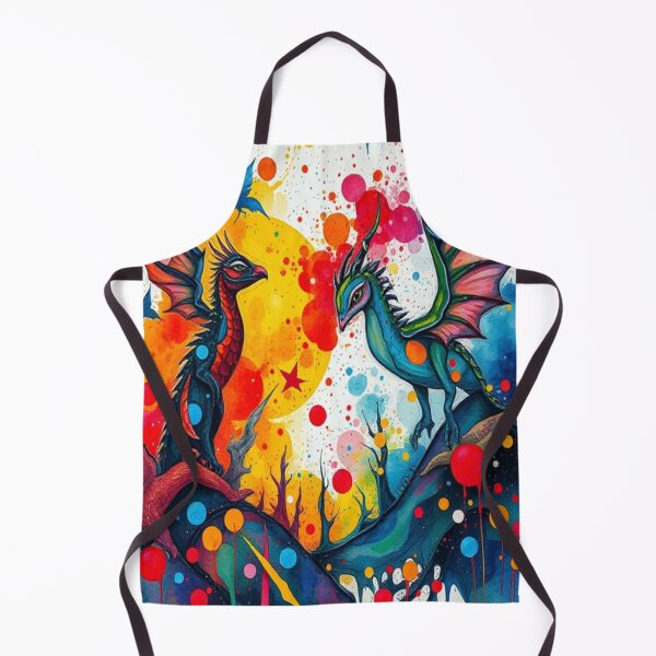 Item preview, "Fabulous Dragons in Vibrant Colors: An Abstract Expressionism Masterpiece in Watercolor." designed and sold by FotoworldEdel.