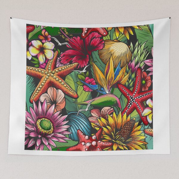 Item preview, Tropical paradise - flowers, shells, starfish designed and sold by Irina-Tsaran.