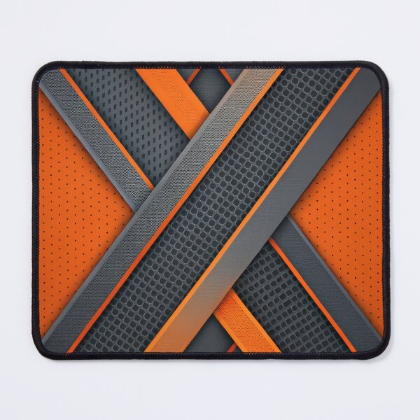 Item preview, Abstract Geometric Background: Intersecting Orange and Gray Stripes on Perforated Metal Texture. designed and sold by RGShirtWorks.