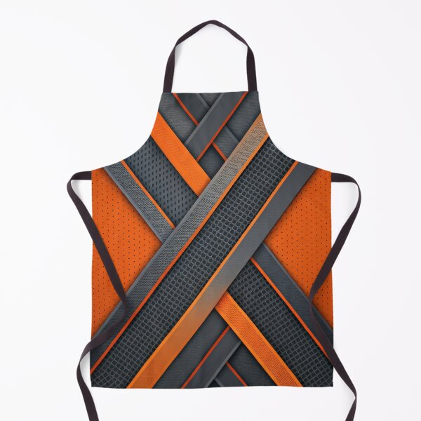 Item preview, Abstract Geometric Background: Intersecting Orange and Gray Stripes on Perforated Metal Texture. designed and sold by RGShirtWorks.