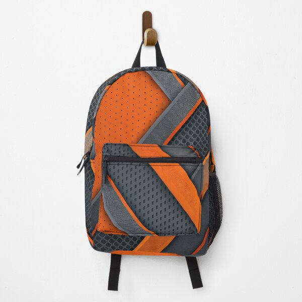 Item preview, Abstract Geometric Background: Intersecting Orange and Gray Stripes on Perforated Metal Texture. designed and sold by RGShirtWorks.
