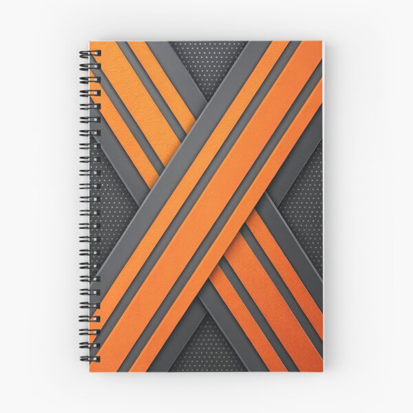 Item preview, Abstract Geometric Background: Intersecting Orange and Gray Stripes on Perforated Metal Texture. designed and sold by ML-Media.