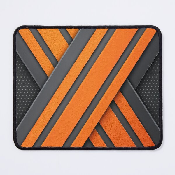 Item preview, Abstract Geometric Background: Intersecting Orange and Gray Stripes on Perforated Metal Texture. designed and sold by RGShirtWorks.