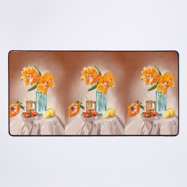 Item preview, Orange Flowers and Fruits in Vase: Stunning Still Life Illustration designed and sold by Pandositive.