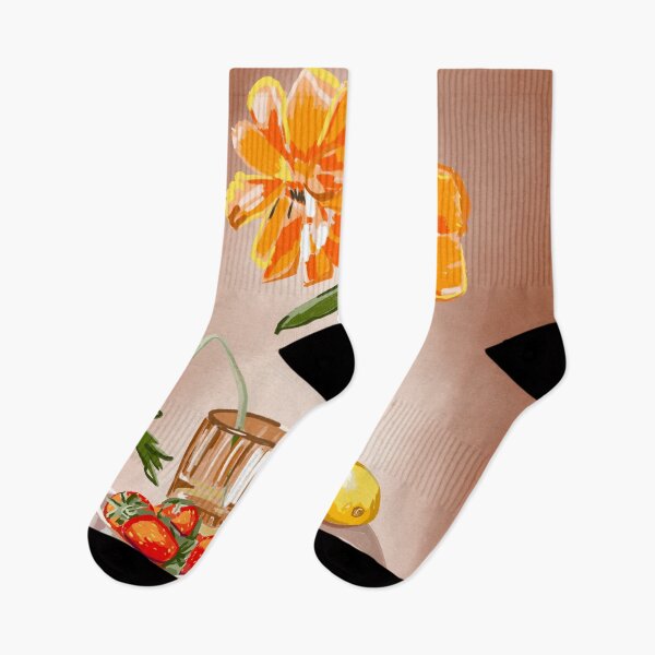 Item preview, Orange Flowers and Fruits in Vase: Stunning Still Life Illustration designed and sold by Pandositive.